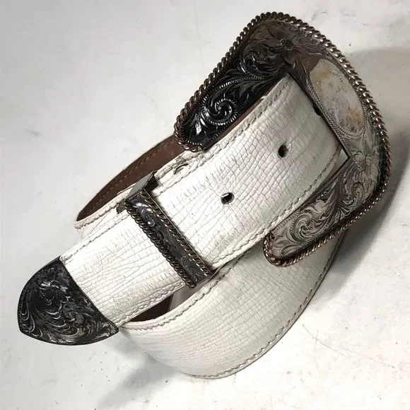 Al Beres Montana Silversmiths Western Belt Vintage Metal Belt Buckle, Silver and Brass, Montana  main image 4